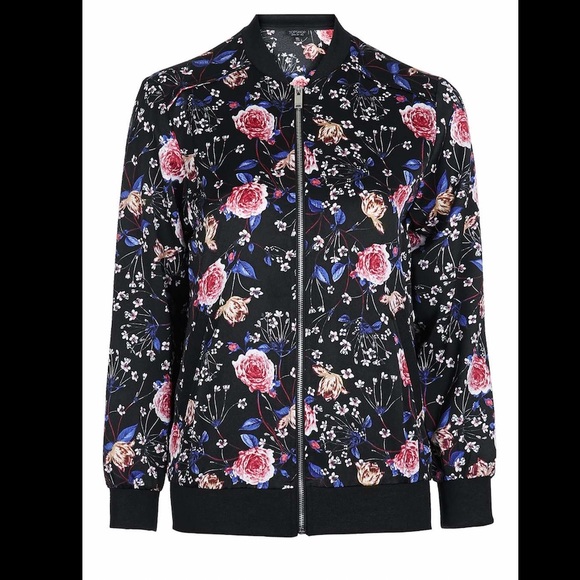 NWOT Topshop Floral Bomber Jacket - Picture 6 of 8